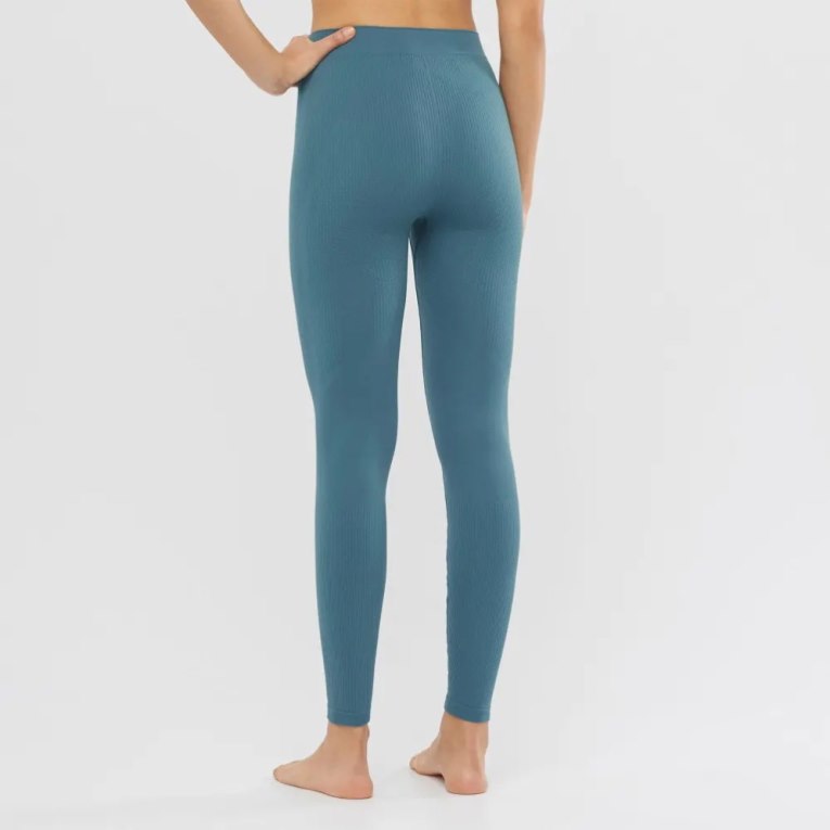 Salomon Essential Seamless Women's Running Tights Blue | CA 3V65